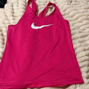 Nike Pink Racerback Tank Top with White Swoosh